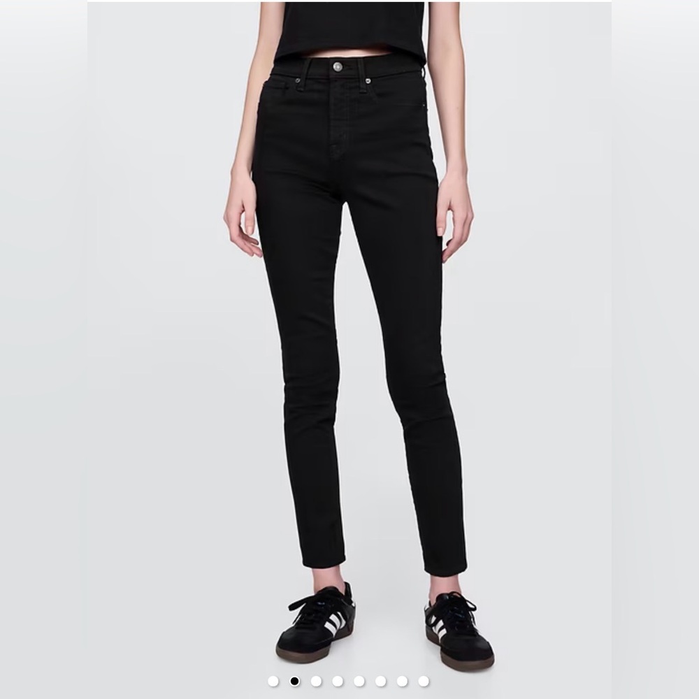 GAP Women's Absolute Black True Skinny Jeans Mid Rise Sz 4 Tall 27